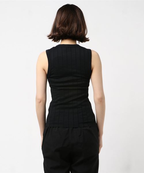 YOUNG&OLSEN The DRYGOODS STORE（ヤングアンドオルセン）の「YOUNG & OLSEN BROAD RIB TANKTOP（タンクトップ・レディース・ブラック/ネイビー・2/1）」の4枚目の写真
