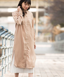 スリットロングシャツワンピース