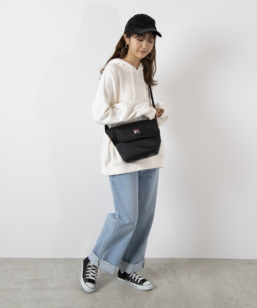 FILA（フィラ）の「∴WEGO/FILA別注ロゴフラップショルダーバッグ（ショルダーバッグ・レディース・トリコロール/ブラック/パープル・FREE）」の11枚目の写真