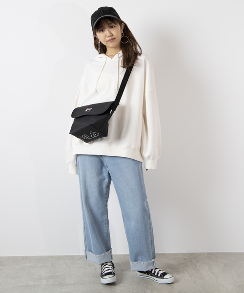 FILA（フィラ）の「∴WEGO/FILA別注ロゴフラップショルダーバッグ（ショルダーバッグ・レディース・トリコロール/ブラック/パープル・FREE）」の12枚目の写真