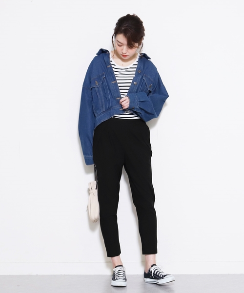 reca(レカ)の「ウエストゴム ゆるテーパードタックパンツ(その他パンツ・レディース・ブラック/ライトグレー/ライトベージュ/ネイビー/ピンクベージュ・M/L)」の11枚目の写真