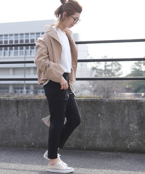 reca(レカ)の「ウエストゴム ゆるテーパードタックパンツ(その他パンツ・レディース・ブラック/ライトグレー/ライトベージュ/ネイビー/ピンクベージュ・M/L)」の9枚目の写真