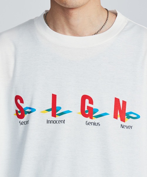 STUDIOUS(ステュディオス)の「【STUDIOUS】SIGNプリント半袖Tシャツ(Tシャツ/カットソー・メンズ・ホワイト/ブラック/グリーン・1/2)」の8枚目の写真