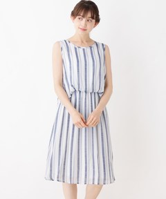 【美品】ne Quittez pasストライプ ティアードノースリーブワンピース NE QUITTEZ PAS! ワンピース 「別注」ne Quittez pas