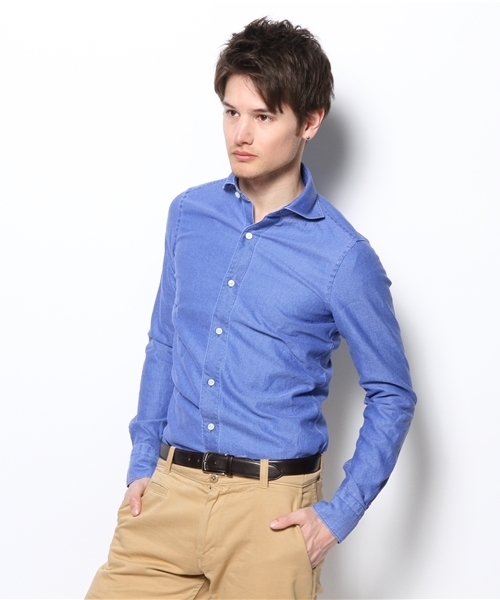 BRILLA per il gusto(ブリッラペルイルグースト)の「Finamore / “EDUARDO”ハニカムカッタウェイ(シャツ/ブラウス・メンズ・グリーン/ブルー系その他/ロイヤルブルー・MEDIUM/SMALL/LARGE/X-SMALL)」の2枚目の写真