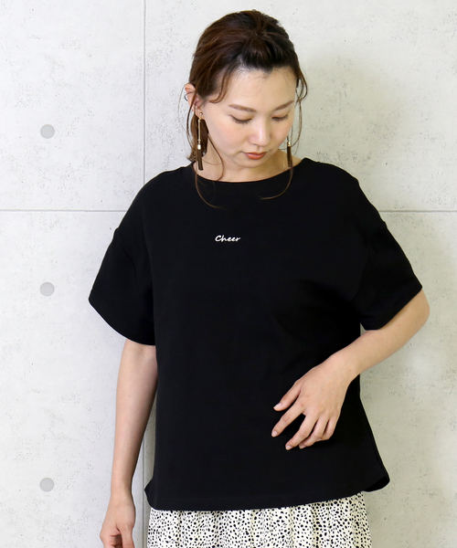 n'ee-ne（ネーネ）の「コットン鹿の子Tシャツ（Tシャツ/カットソー・レディース・オフホワイト/ブラック/ベージュ・M）」の3枚目の写真