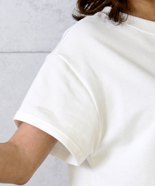 n'ee-ne（ネーネ）の「コットン鹿の子Tシャツ（Tシャツ/カットソー・レディース・オフホワイト/ブラック/ベージュ・M）」の18枚目の写真