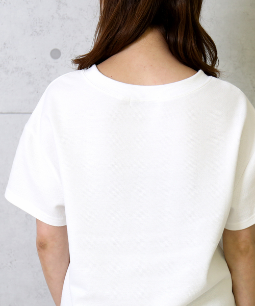 n'ee-ne（ネーネ）の「コットン鹿の子Tシャツ（Tシャツ/カットソー・レディース・オフホワイト/ブラック/ベージュ・M）」の16枚目の写真