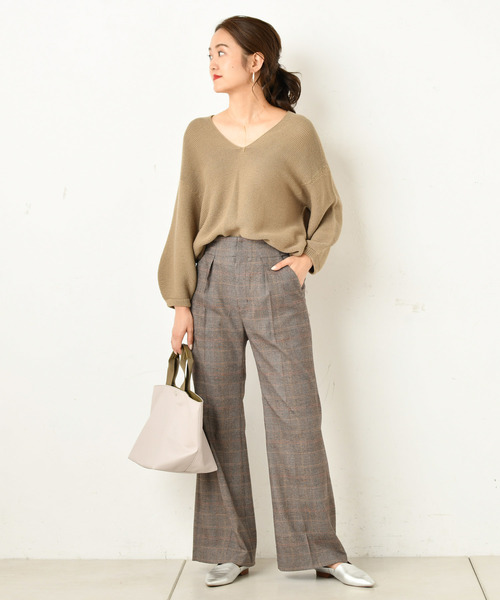 DouDou(ドゥドゥ)の「チェックパンツ(その他パンツ・レディース・ブラック/ブラウン・38/36)」の6枚目の写真