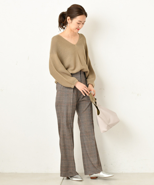 DouDou(ドゥドゥ)の「チェックパンツ(その他パンツ・レディース・ブラック/ブラウン・38/36)」の7枚目の写真