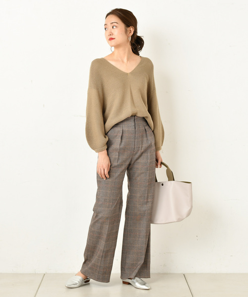 DouDou(ドゥドゥ)の「チェックパンツ(その他パンツ・レディース・ブラック/ブラウン・38/36)」の9枚目の写真