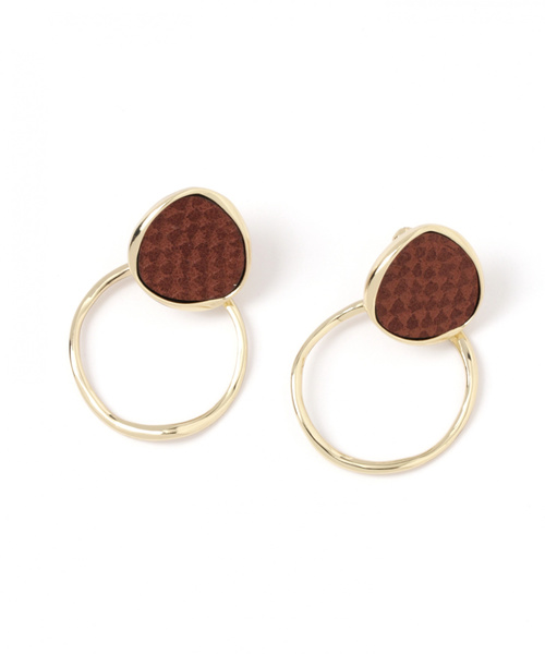 GLOBAL WORK（グローバルワーク）の「変形ＰＵイヤリング/858312（イヤリング・レディース・ライトグレー/ダークブラウン/ベージュ/ブラウン・FREE）」の9枚目の写真