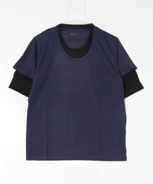 NO WAY(ノーウェイ)の「/Bl/5分袖フェイクカットソー 無地(Tシャツ/カットソー・レディース・キャメル/スモークピンク/チャコールグレー/ネイビー/ホワイト/ブラック・MEDIUM/X-LARGE/LARGE)」の7枚目の写真