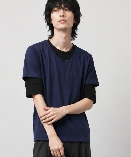 NO WAY(ノーウェイ)の「/Bl/5分袖フェイクカットソー 無地(Tシャツ/カットソー・レディース・キャメル/スモークピンク/チャコールグレー/ネイビー/ホワイト/ブラック・MEDIUM/X-LARGE/LARGE)」の6枚目の写真