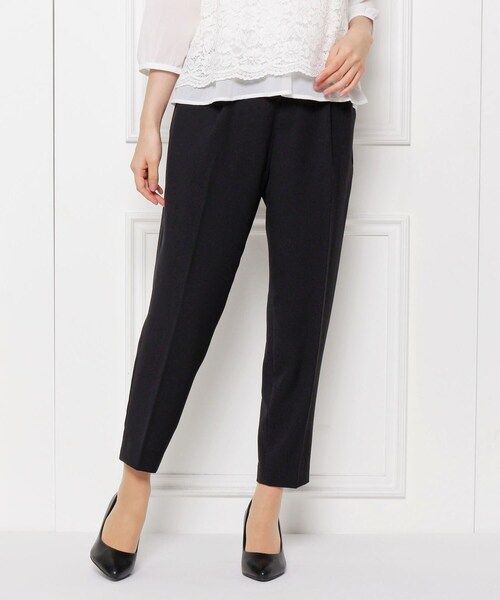 SHOO・LA・RUE(シューラルー)の「【S-5L/洗濯機可/2WAYストレッチ】ダブルクロスセンタープレステーパード(その他パンツ・レディース・ブラック/ダークネイビー/ナチュラル/ベージュ系その他4/ブラック系/ベージュ系その他5/ブラック系1/グレー系6・01/02/03/04/05/06/07)」の3枚目の写真