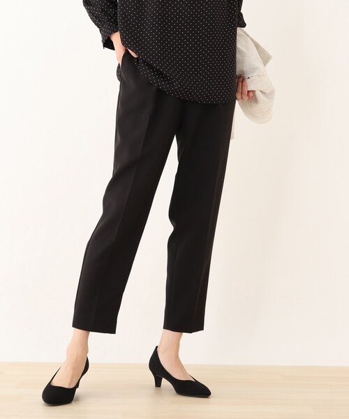 SHOO・LA・RUE(シューラルー)の「【S-5L/洗濯機可/2WAYストレッチ】ダブルクロスセンタープレステーパード(その他パンツ・レディース・ブラック/ダークネイビー/ナチュラル/ベージュ系その他4/ブラック系/ベージュ系その他5/ブラック系1/グレー系6・01/02/03/04/05/06/07)」の4枚目の写真