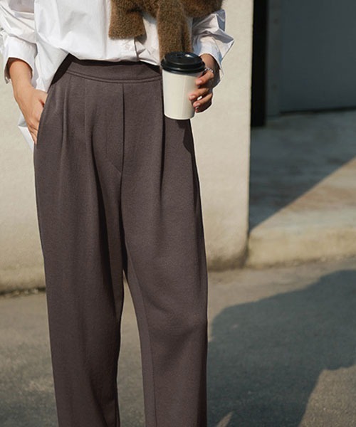 chuclla(チュクラ)の「【chuclla】【2019AW】 ハイウエスト スウェット スラックス chw931(スラックス・レディース・ブラック/ブラウン/グレー・S/M)」の3枚目の写真