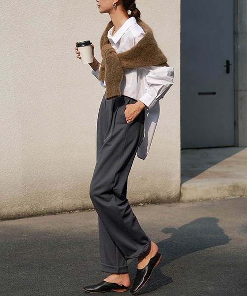 chuclla(チュクラ)の「【chuclla】【2019AW】 ハイウエスト スウェット スラックス chw931(スラックス・レディース・ブラック/ブラウン/グレー・S/M)」の4枚目の写真