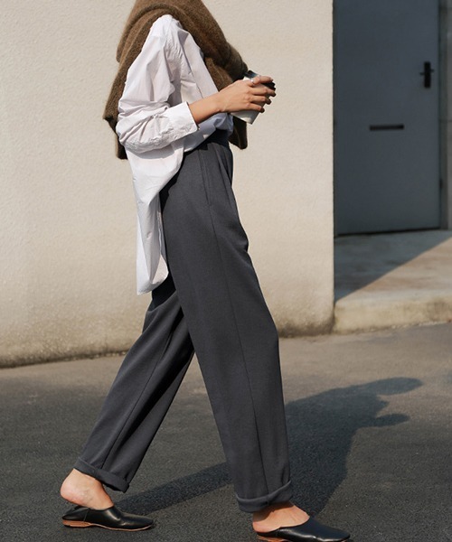 chuclla(チュクラ)の「【chuclla】【2019AW】 ハイウエスト スウェット スラックス chw931(スラックス・レディース・ブラック/ブラウン/グレー・S/M)」の5枚目の写真