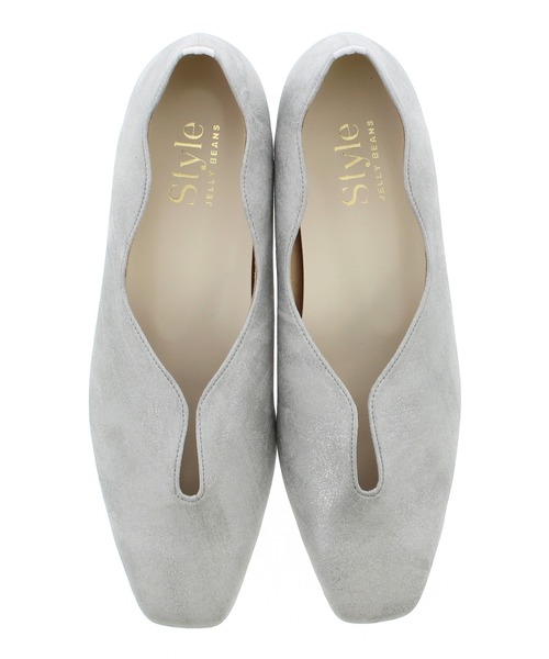 JELLY BEANS（ジェリービーンズ）の「【Made in Japan】スリットカットソフトフラット(113-1526)JELLY BEANS(ジェリービーンズ)（パンプス・レディース・ブラック/ネイビー/シルバー/アイボリー・23/24/22.5/24.5/23.5）」の12枚目の写真