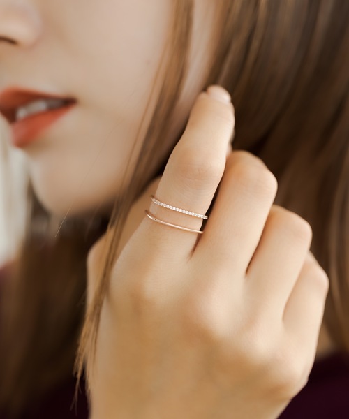 ANOH（アノー）の「【silver925】スクエアWラインリング（リング・レディース・ピンクゴールド/シルバー/ゴールド・FREE）」の3枚目の写真