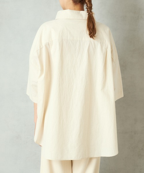 PUAL CE CIN（ピュアルセシン）の「プリントシャツ（シャツ/ブラウス・レディース・ベージュ/チャコールグレー/ナチュラル・FREE）」の6枚目の写真