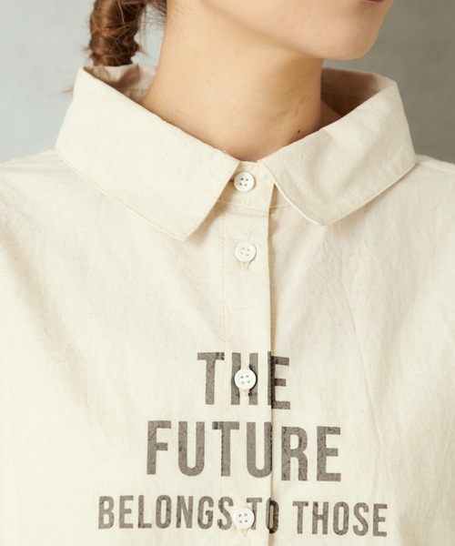 PUAL CE CIN（ピュアルセシン）の「プリントシャツ（シャツ/ブラウス・レディース・ベージュ/チャコールグレー/ナチュラル・FREE）」の7枚目の写真