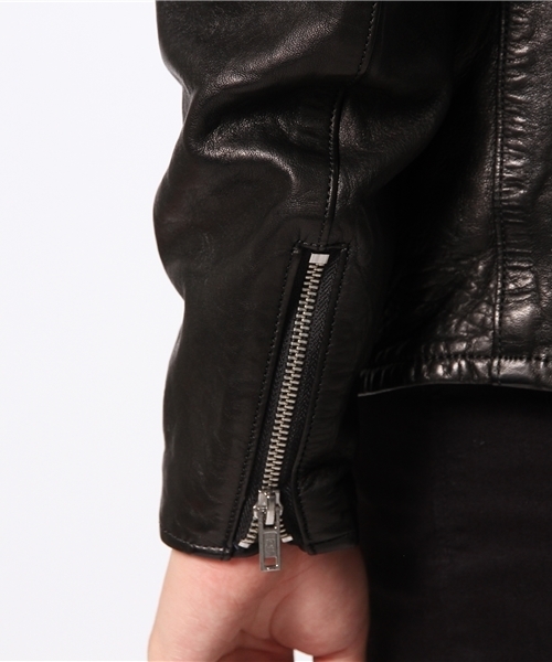 HYSTERIC GLAMOUR（ヒステリックグラマー）の「ラムレザーシングルライダースJK（ブルゾン・メンズ・ネイビー/ブラック・MEDIUM/SMALL/LARGE）」の10枚目の写真