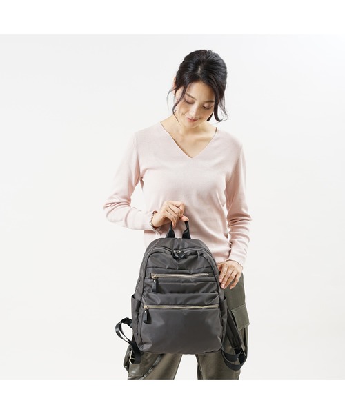 SAC(サック)の「A4多機能リュックリュックバッグ SAC unit(バックパック/リュック・レディース・ブラック/ベージュ/グレー/オリーブ/ネイビー・FREE)」の9枚目の写真