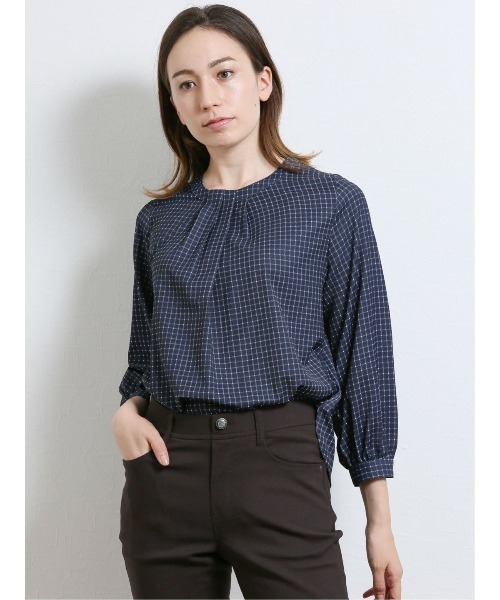 セール エムエフエディトリアルレディース M F Editorial Women チェック柄アシメボウタイ風長袖プルオーバーブラウス シャツ ブラウス M F Editorial エムエフエディトリアル のファッション通販 Zozotown