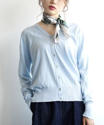 【ロングシーズン楽しめる、安心の綿100%】オーディナリー コットンニット Vネックカーディガン