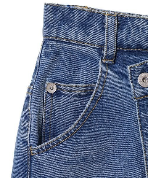 Candy Stripper（キャンディストリッパー）の「CHECK PATCHWORK DENIM スカート（デニムスカート・レディース・ライトインディゴブルー/インディゴブルー・1/2）」の8枚目の写真