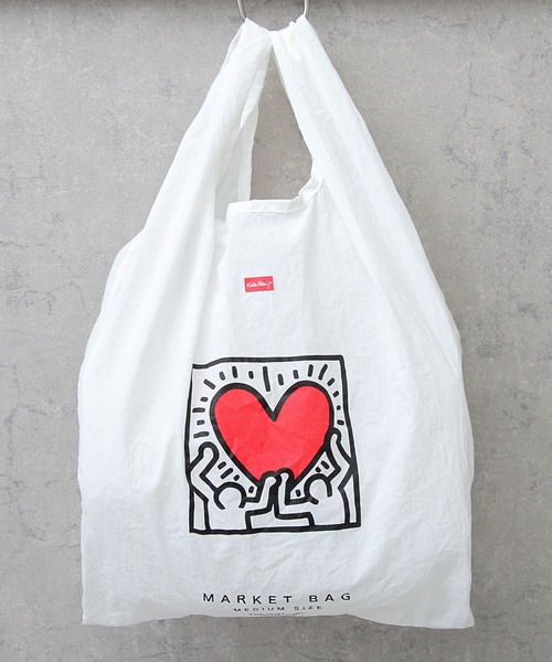 Keith Haring キースへリング ソフトナイロン エコバッグ パッカブルトート M 犬 Heart エコバッグ サブバッグ Keith Haring キース ヘリング のファッション通販 Zozotown