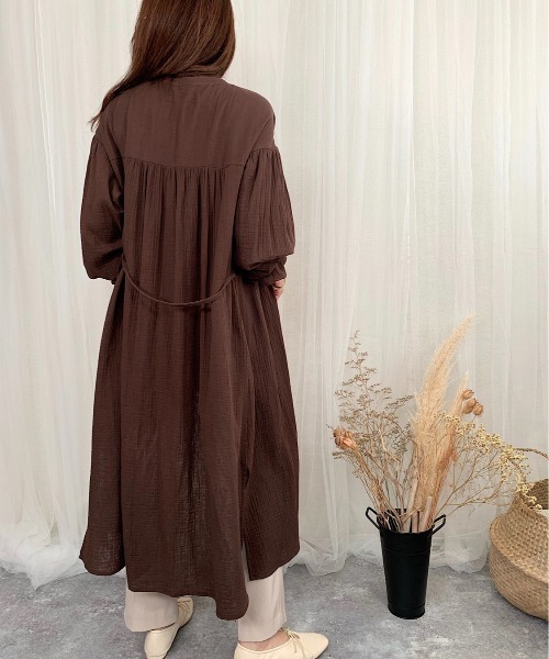 slowmelly（スローメリー）の「【WEARISTA てら】Ｗガーゼネグリジェワンピース（ワンピース・レディース・ダークブラウン/ライトベージュ/テラコッタ・FREE）」の11枚目の写真