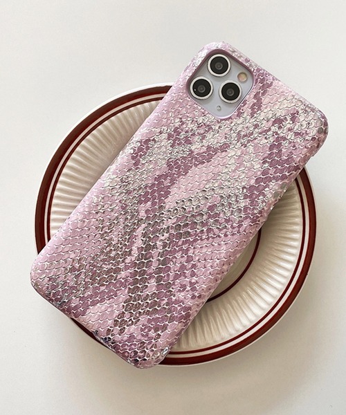 セール】パイソン柄 ピンク スマホケース iPhoneケース