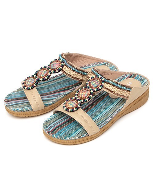 チチカカ(チチカカ)の「ジュエルビーズサンダル(サンダル・レディース・ベージュ/パープル/オレンジ・MEDIUM/LARGE)」の13枚目の写真