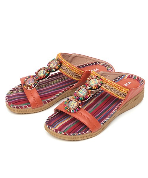 チチカカ(チチカカ)の「ジュエルビーズサンダル(サンダル・レディース・ベージュ/パープル/オレンジ・MEDIUM/LARGE)」の15枚目の写真