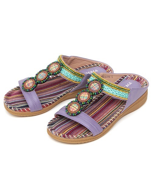 チチカカ(チチカカ)の「ジュエルビーズサンダル(サンダル・レディース・ベージュ/パープル/オレンジ・MEDIUM/LARGE)」の14枚目の写真