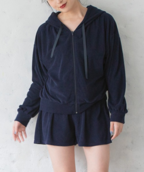 【 ⭕️】nekomimiパーカー&ショートパンツセット 新品未使用✨️ ZIP 猫耳フードパーカーとショットパンツセット