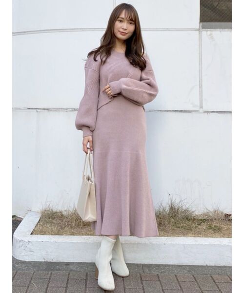 白猫アメスリニットワンピース　xsサイズ MERCURYDUO（マーキュリーデュオ）の「バックディティールセットアメ