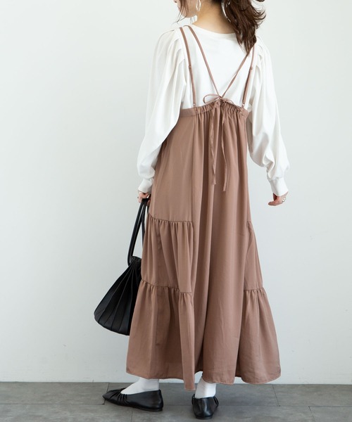 earth music&ecology（アースミュージックアンドエコロジー）の「スムースボリュームスリーブカットソー ＊（Tシャツ/カットソー・レディース・ミント/ライトベージュ/ライトピンク/ブラック/オフホワイト/ライトグレー・FREE）」の9枚目の写真