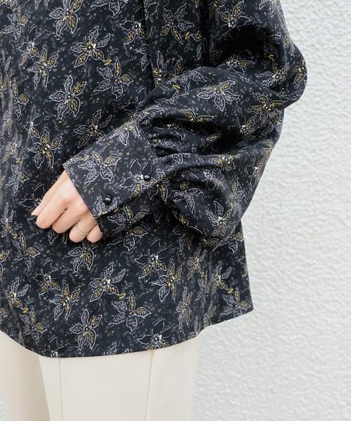 Kastane(カスタネ)の「花柄オリエンタルブラウス(シャツ/ブラウス・レディース・ブラック/ブラウン・FREE)」の11枚目の写真