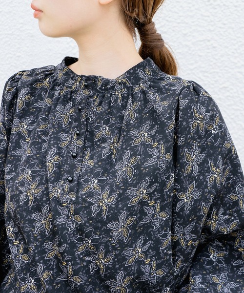 【CARAME】vintage floral print ブラウス 4Y 花- ベビー・キッズ 【CARAME】vintage floral print ブラウス 4Y