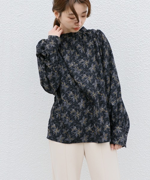 Kastane(カスタネ)の「花柄オリエンタルブラウス(シャツ/ブラウス・レディース・ブラック/ブラウン・FREE)」の5枚目の写真