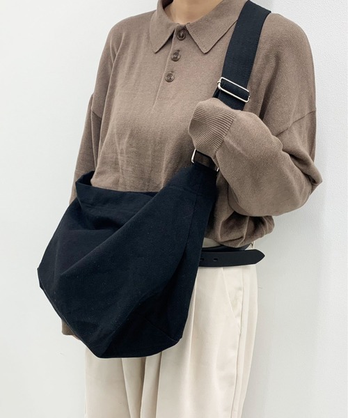 PairPair(ペアペア)の「キャンバスショルダーバッグ(AR)(ショルダーバッグ・レディース・オフホワイト/ブラック・FREE)」の12枚目の写真