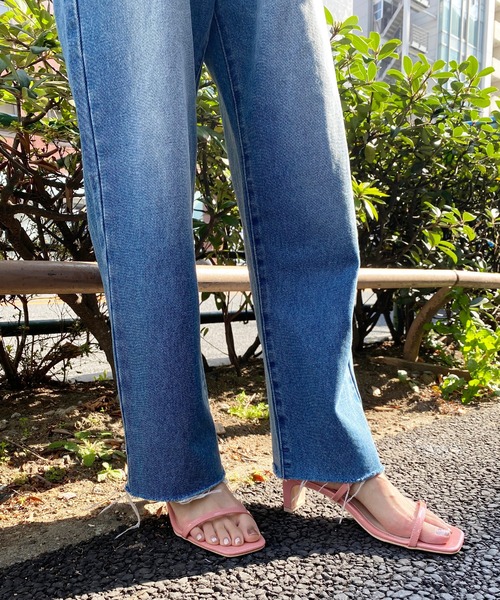 natural couture（ナチュラルクチュール）の「グミカラーヌーディーサンダル（サンダル・レディース・ブラック/パープル/アイボリー/クリア/コーラルピンク・MEDIUM/LARGE）」の7枚目の写真