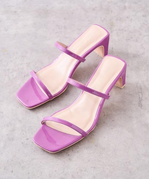 natural couture（ナチュラルクチュール）の「グミカラーヌーディーサンダル（サンダル・レディース・ブラック/パープル/アイボリー/クリア/コーラルピンク・MEDIUM/LARGE）」の10枚目の写真