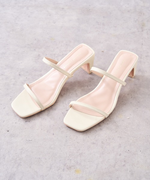 natural couture（ナチュラルクチュール）の「グミカラーヌーディーサンダル（サンダル・レディース・ブラック/パープル/アイボリー/クリア/コーラルピンク・MEDIUM/LARGE）」の9枚目の写真