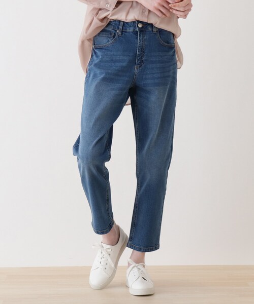 Cutie Blonde（キューティーブロンド）の「◆【S-LL/サスティナ】ゆるテーパードデニム（デニムパンツ・レディース・ネイビー系5/ブルー系5・01/02/03/04）」の2枚目の写真