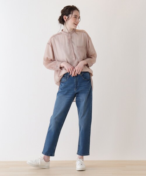 Cutie Blonde（キューティーブロンド）の「◆【S-LL/サスティナ】ゆるテーパードデニム（デニムパンツ・レディース・ネイビー系5/ブルー系5・01/02/03/04）」の10枚目の写真